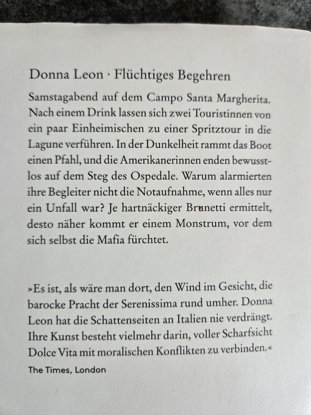 Libri: Donna Leon: Flüchtiges Begehren – Usato da Klosters venduto da Riva123 1