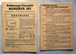 Minerva 395 Radio original Bedienungsanleitung, KW Liste