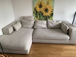 Ecksofa hellbeige mit Gebrauchsspuren gebraucht Zustand
