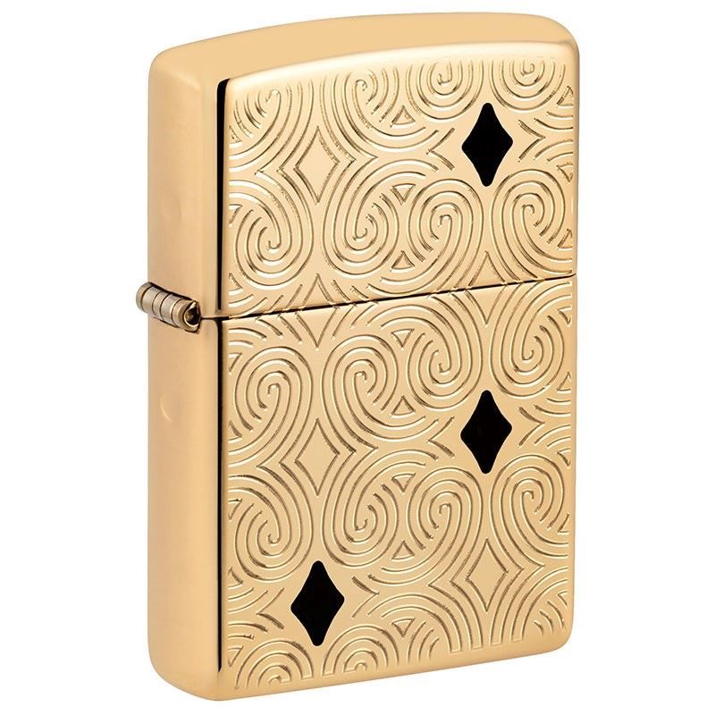 Zippo Accendini: Zippo Geometric Design Armor Brass – Nuovo e nell'imballaggio originale da Wängi venduto da elcigarro