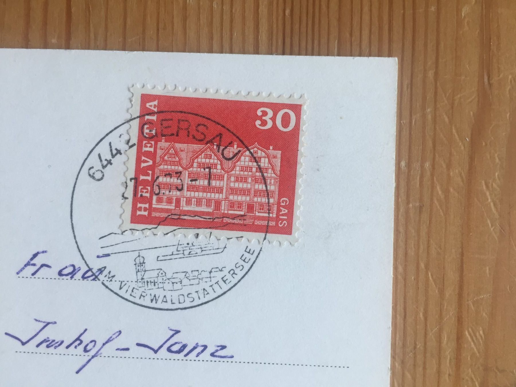 Cartoline postali: Gersau - Erholungsheim Hof - AK 1973 – Usato da Oberuzwil venduto da Henri09 1