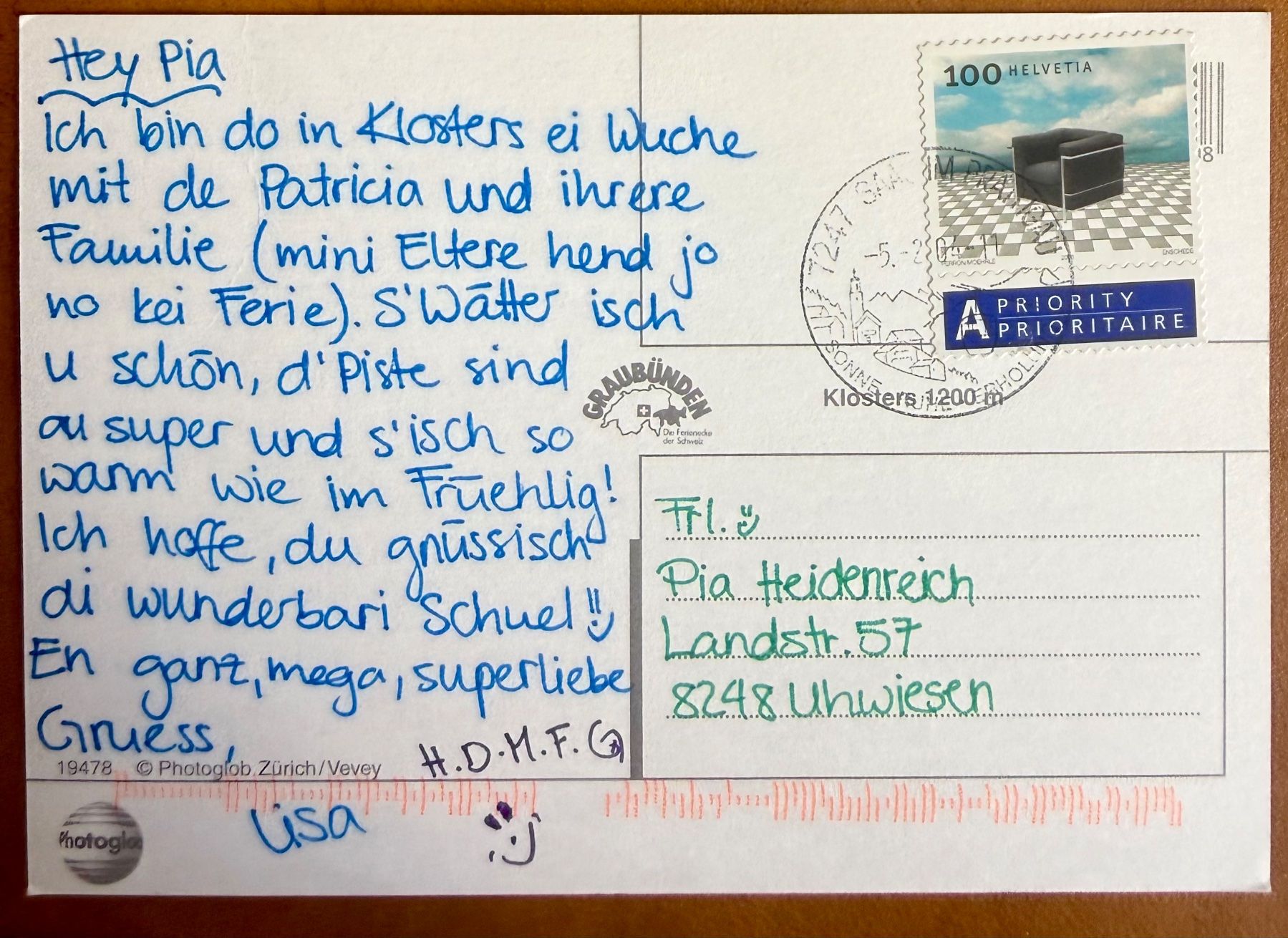 Cartoline postali: Klosters - Skieurs – Usato da Lutry venduto da Ediego 1