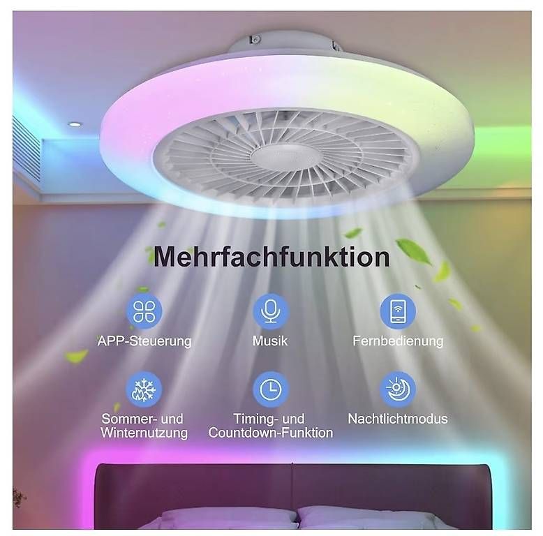 Ventilatori: Oyajia RGB LED Deckenventilator mit Bluetooth-Lautsprecher – Usato da Stettfurt venduto da Jezaig1989