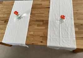 2Tischläufer, creme, neuwertig, LIVING, 2 Stück