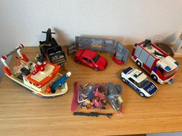Grosses Playmobil-Konvolut mit Schiff, Fahrzeugen und Tuning