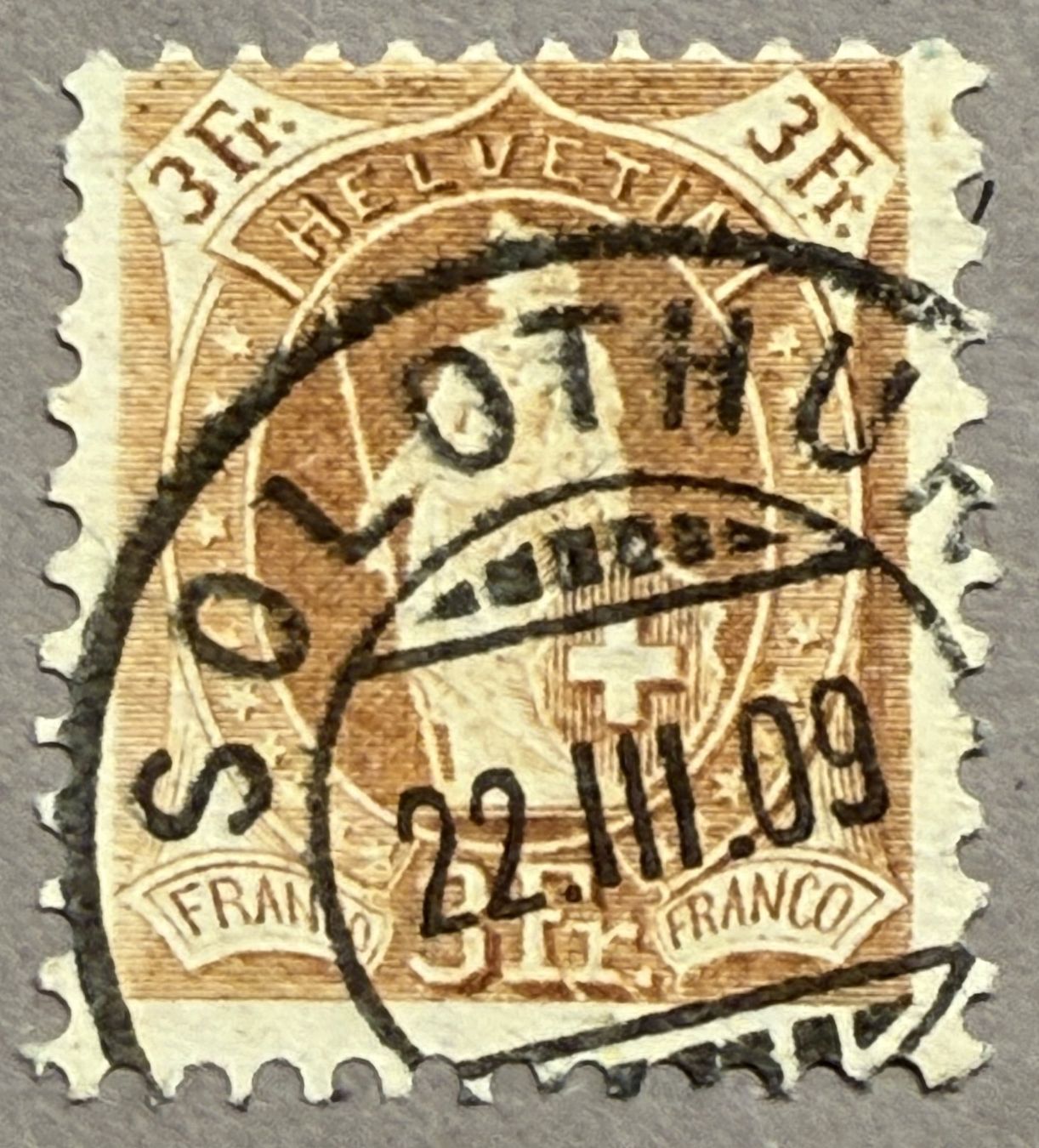 Tutti i francobolli: 100B Vollstempel Solothurn, SBK 140.- – Usato da Steinhausen venduto da yukon26