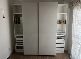 AB 1 FR Schwebetürenschrank Garderobenschrank weiss