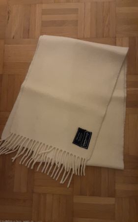 Burberry echarpe blanc écru vintage, laine, bon état, 27x147