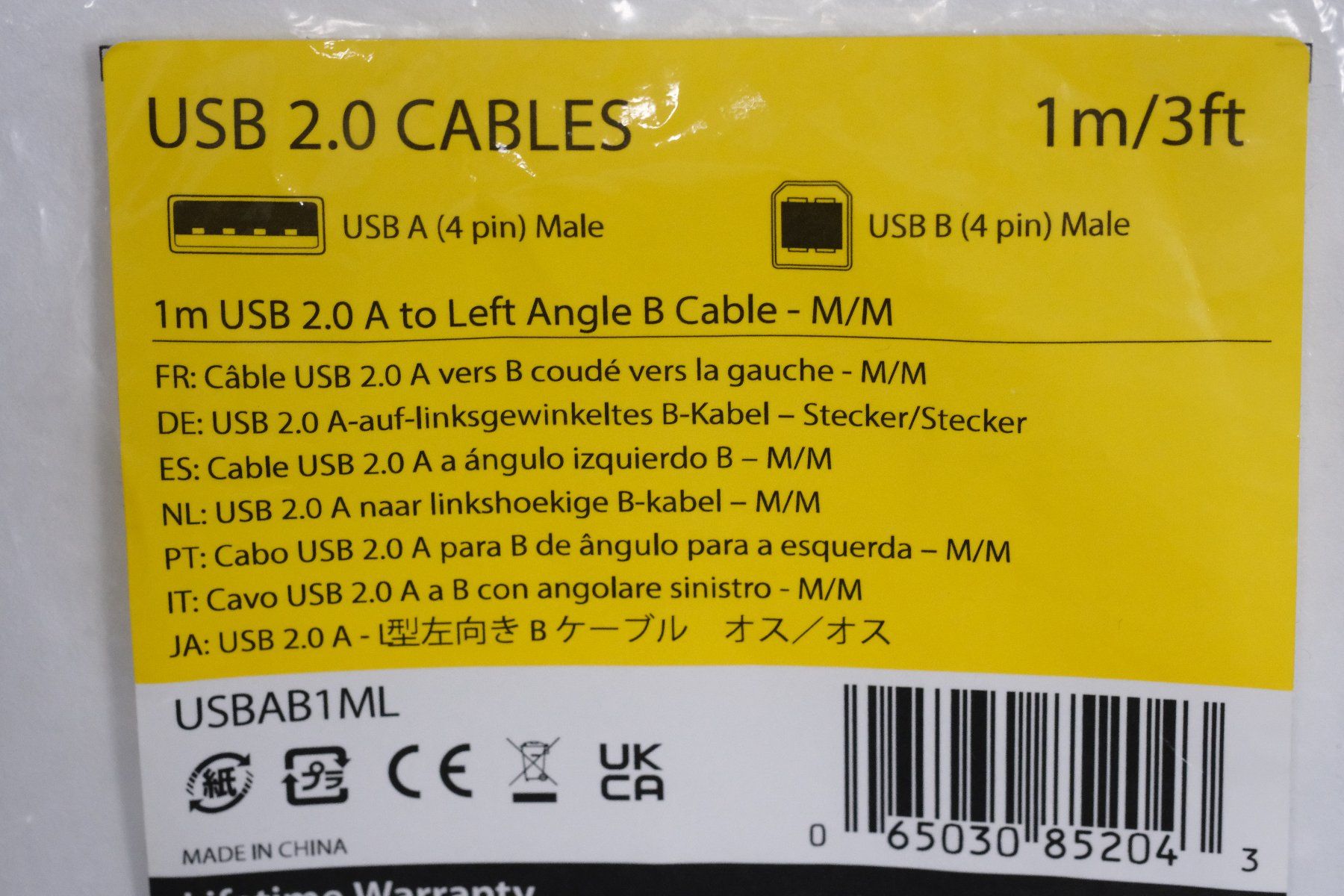 Cavi: 1 m. USB A to B kabel – Nuovo e nell'imballaggio originale da Thalwil venduto da SalzigeSilberBart 1