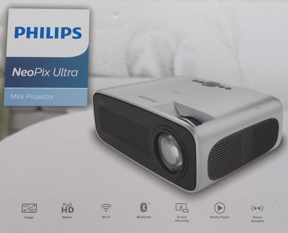 Philips NeoPix 150 Proiettore Full HD 1080p | Rotazione 180° Wi-Fi 6 | Altoparlanti Stereo 3W