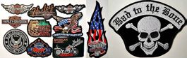 HARLEY DAVIDSON BIG LOT OF 11 PATCHES LEATHER BACK NEW