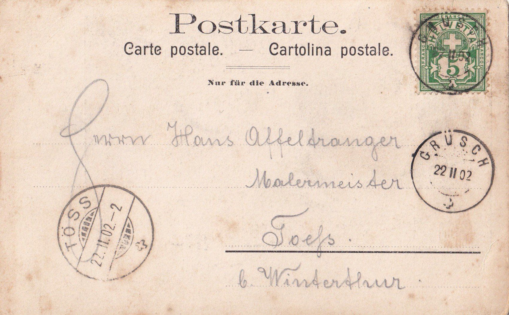 Cartoline postali: Grüsch Dorfansicht – Usato da Olten venduto da clotaldi 1