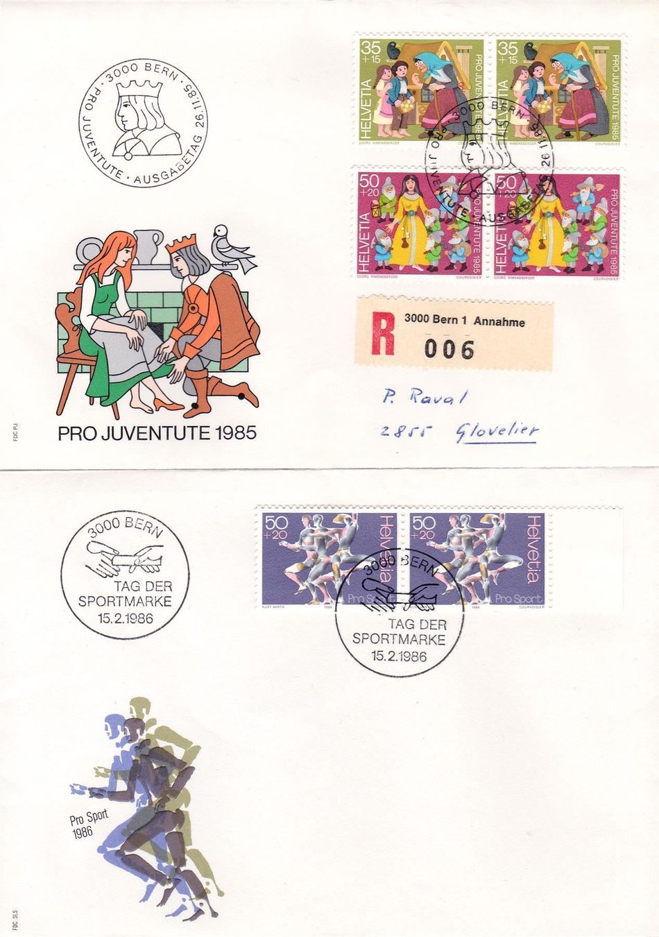 Tutti i francobolli: 9 FDC, Pro Juventute/Pro Patria/Sonder- – Usato da Wenslingen venduto da riger11 3