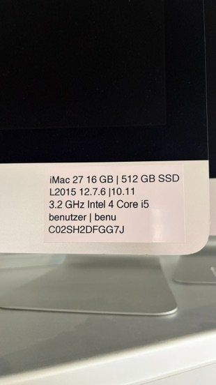 Apple PC: iMac 27" Retina 5K, Ende 2015 – Usato da Wetzikon ZH venduto da sertom26 2