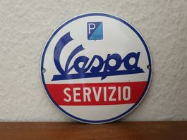 Emailschild Vespa Roller Logo Italy Emaille Schild Reklame