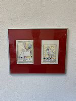 Vintage Grafik-Duo im Rahmen von Furrer, 1986