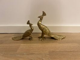 Pfauenpaar messingfarben