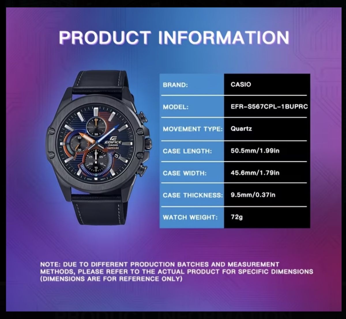 Casio Orologi: Casio Edifice Cyberpunk Forst Wave – Nuovo e nell'imballaggio originale da Schlieren venduto da Kamacho 1