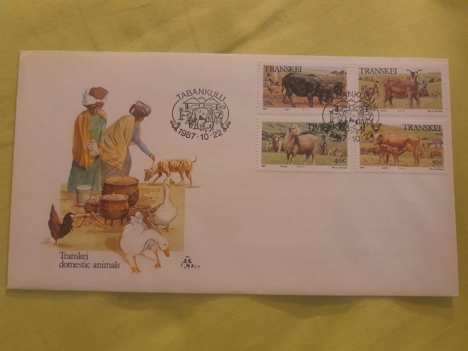 Tutti i francobolli: Rare : Enveloppe Philatélique Transkei Animaux Domestiques – Usato da Marly venduto da globetrotter1723