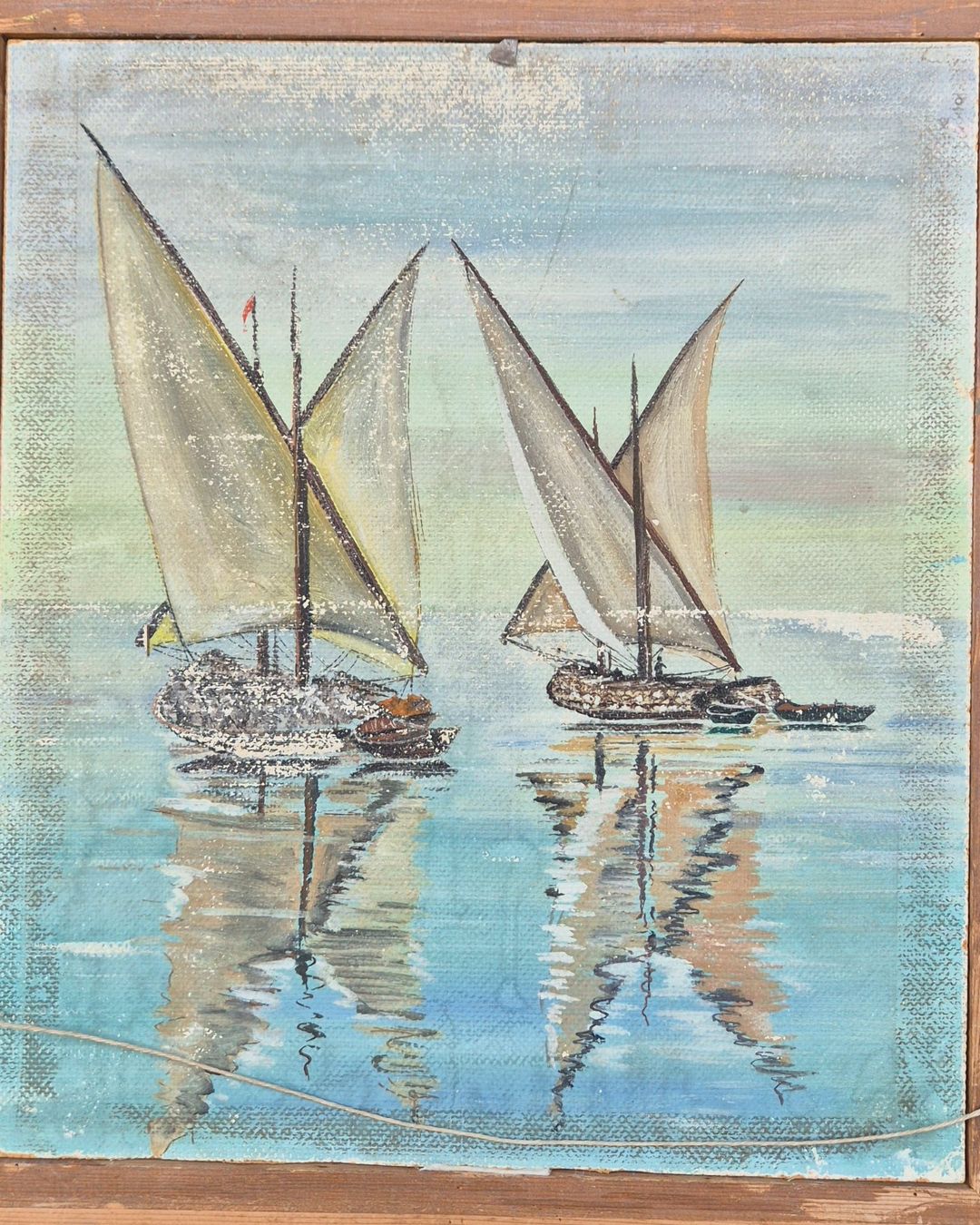 Dipinti: Oelbild am Seeufer von E. Baumgartner  48 x 42 cm – Usato da Neerach venduto da SilliS 4
