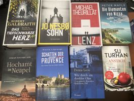 8 Krimis 4 davon gebunden, 4 Taschenbücher