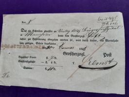Schein   grossherzoglichen Post, beurkundet von 30.Jan.1848