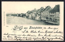AK Rheinfelden, Uferpartie, 1901