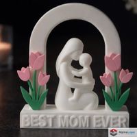 Mother's Day Best Mom Ever Arch with Tulips - 3D Printed