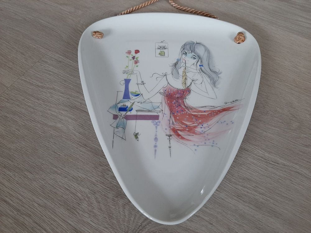 50er 60er Alka Kunst Caprice Ciotola Dipinto a Mano