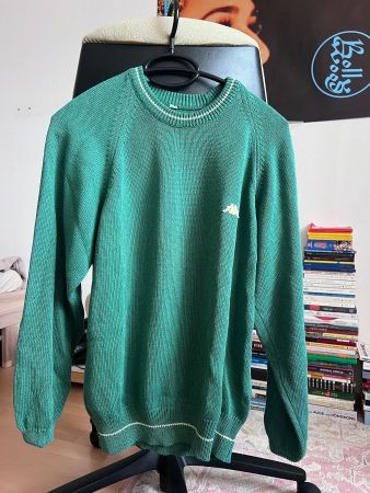 Wunderschöner Vintage Kappa Pullover grün gestrickt cotton