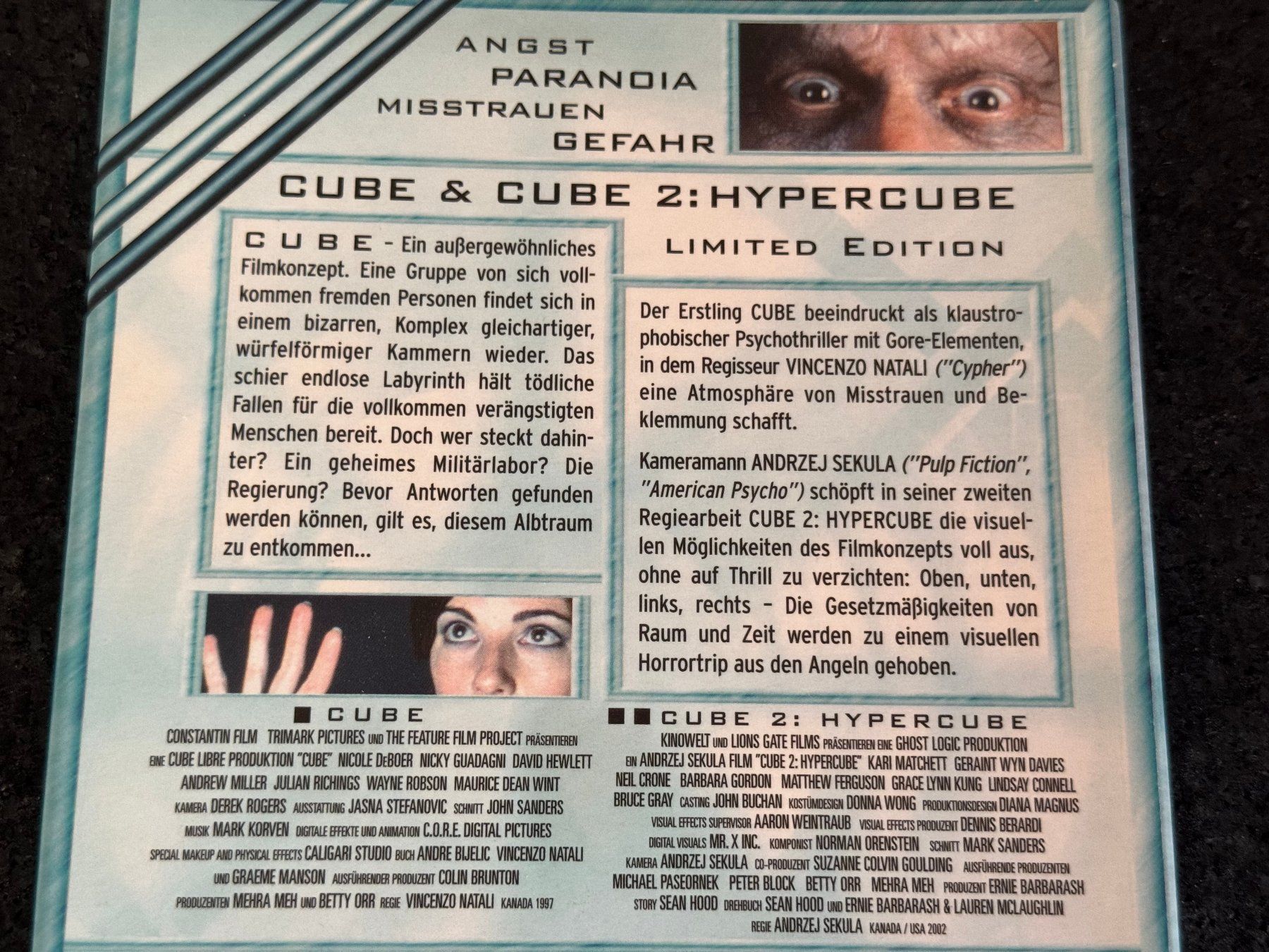 Tous les DVDs: CUBE / CUBE 2: Hypercube Limited Edition DVD's DE/EN – D'occasion à Fribourg par tschjoly 2