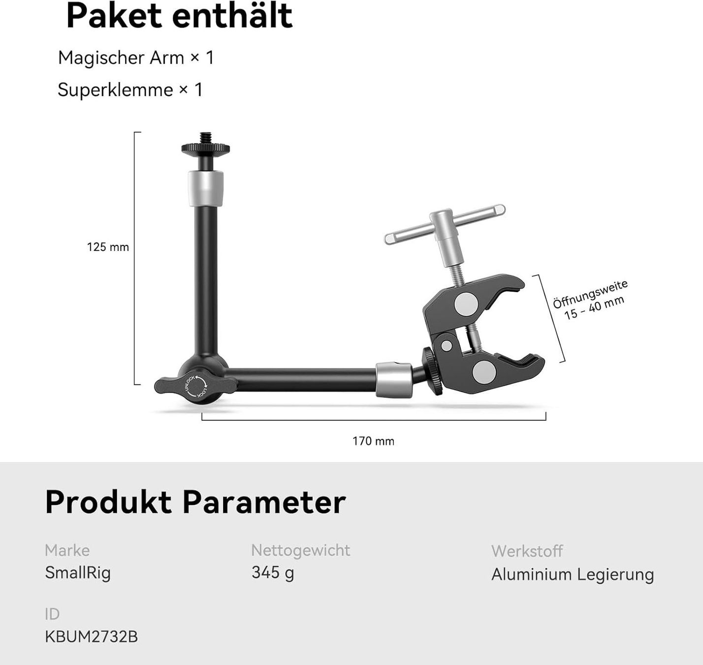 Supporti a parete: 10 Zoll Magic Arm mit Super Clamp Large – Nuovo e nell'imballaggio originale da Geneve venduto da Titi2008 4