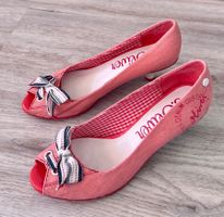 TOP 💜 Gr 38 s.OLIVER rote Pumps, Retro Look