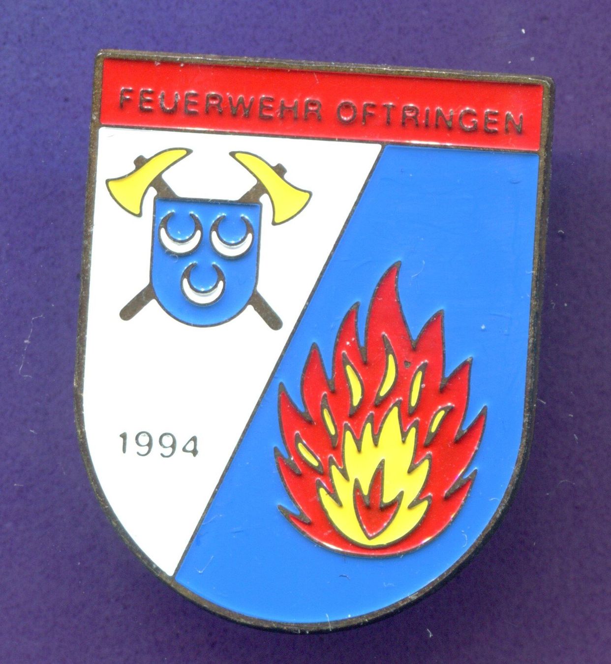 Placchette & Badge: Feuerwehr  OFTRINGEN  1994 – Usato da Winterthur venduto da Sammleroase