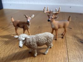 Schleich Tierfiguren Hirsch Reh Schaf 3er Set