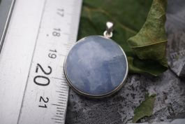 Coelestin  Rund  25mm   925 Silber  Anhänger