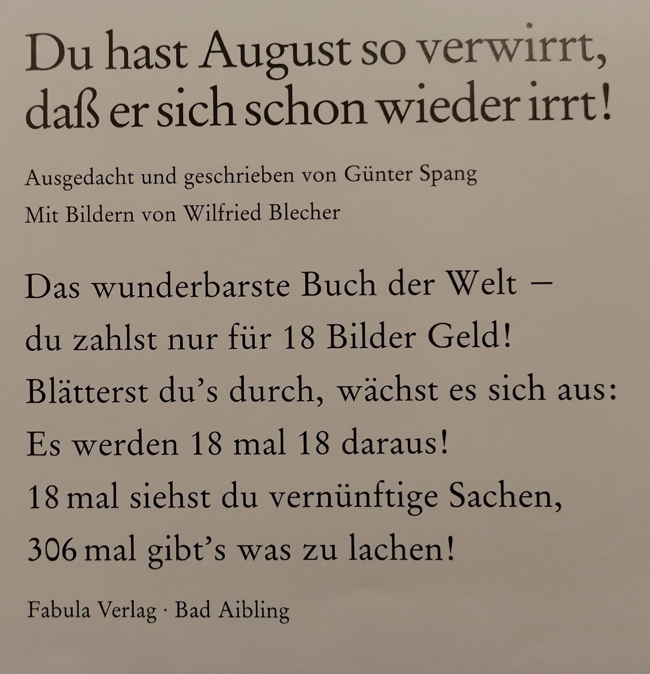 Libri: Du hast August so verwirrt / Wechselbilder Bilderbuch 1982 – Usato da Bellach venduto da JingleJerry 2