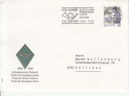 100 Jahre Schweiz. Feldpost Sonderstempel 100 Jahre Feldpost