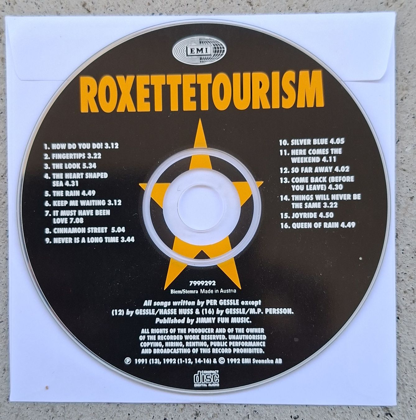 CDs: ROXETTE TOURISM CD EMI 7999293 – Gebraucht aus Gretzenbach von RedCarGuy