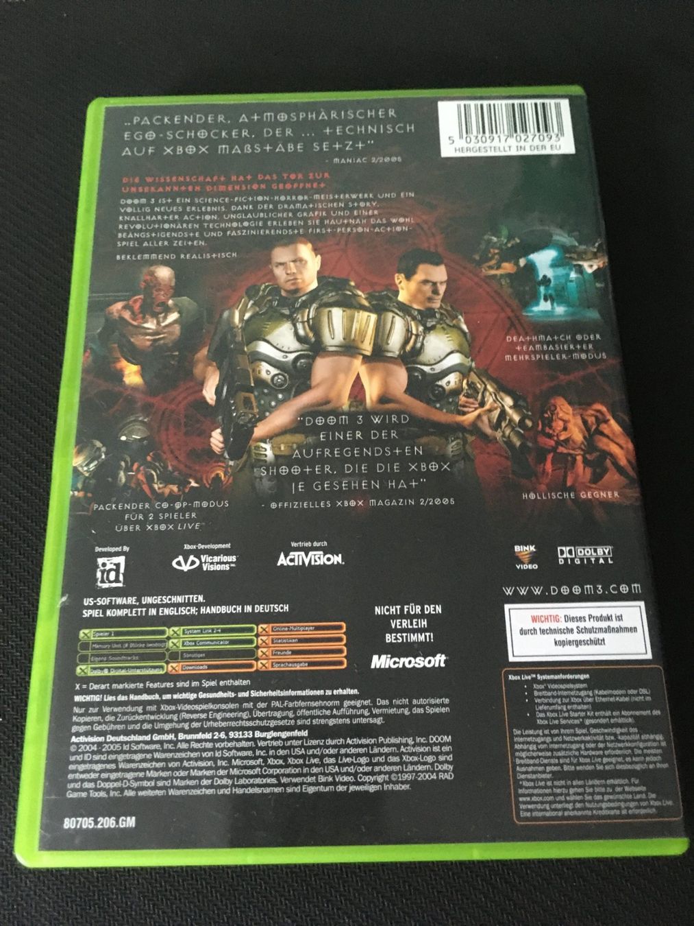 Microsoft Giochi: Doom 3 für Xbox – Usato da St.Gallen venduto da sjosjo 1
