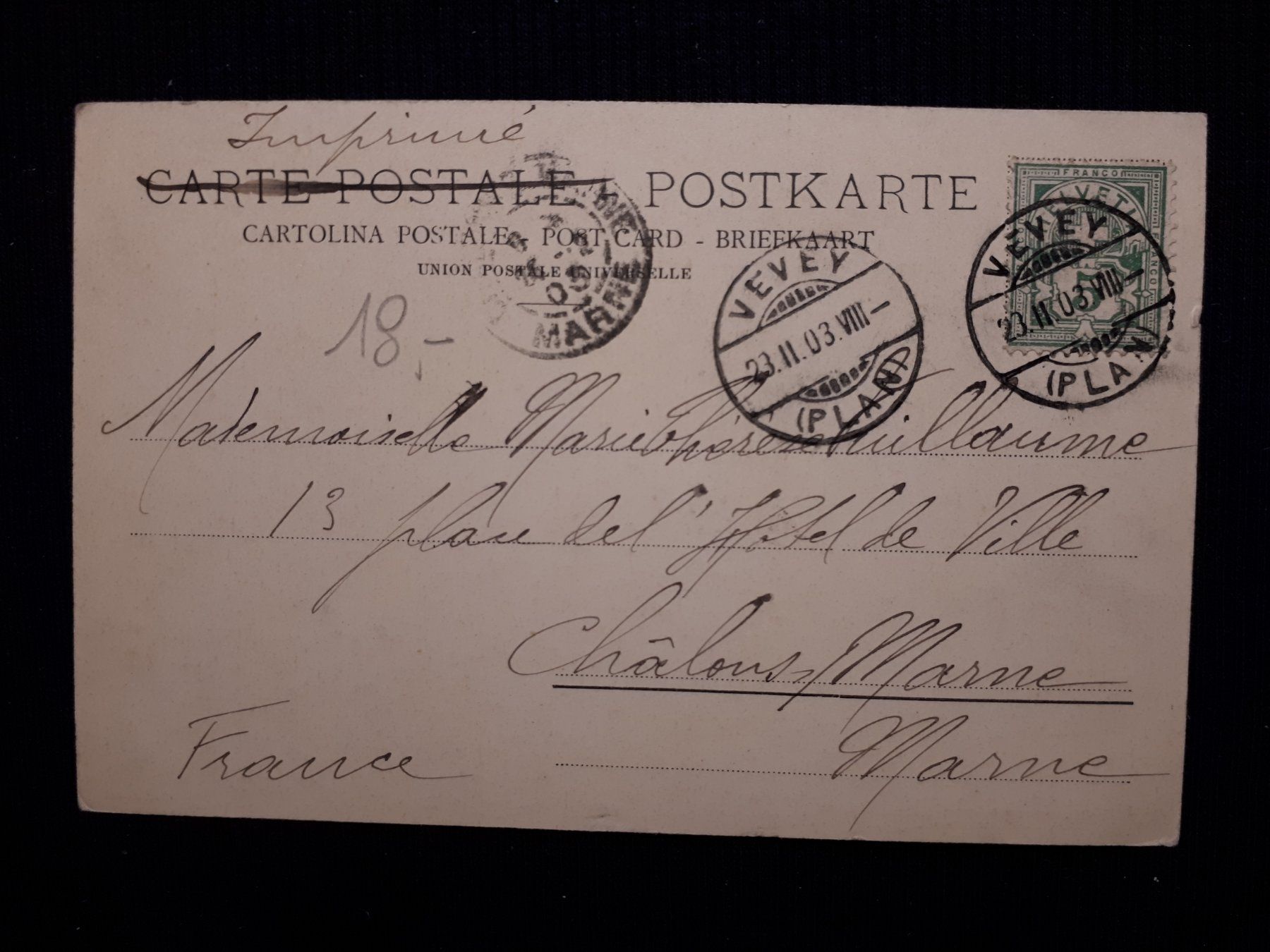 Ansichtskarten: VEVEY - 1903 CARTE ANIMEE – Gebraucht aus Ponto Valentino von giorgia06 1