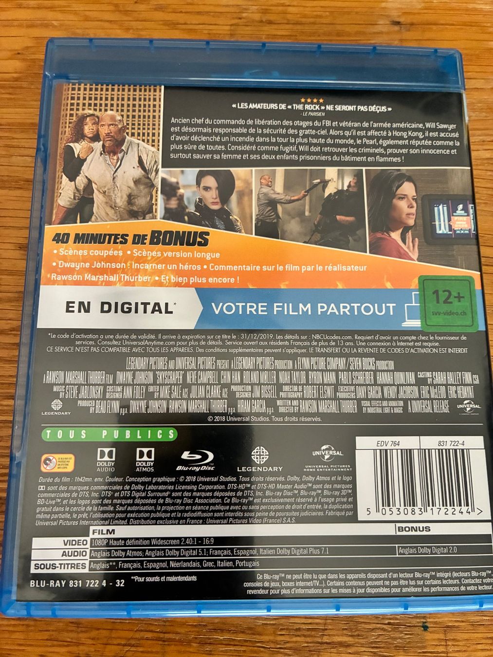 Tutti i DVDs: Skyscraper (2018, Blu-ray, Dwayne Johnson) – Usato da Vevey venduto da zecollector 1