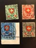 1924 Ecussons - 2 séries Zu 163-166 + 163z-166z - oblitérés
