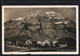 AK Glarus, Blick zum Kantonspital, 1934
