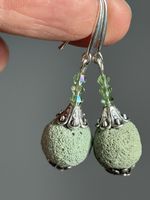 Unikat - Schaumkoralle, Swarovski Crystals Ohrringe NEU