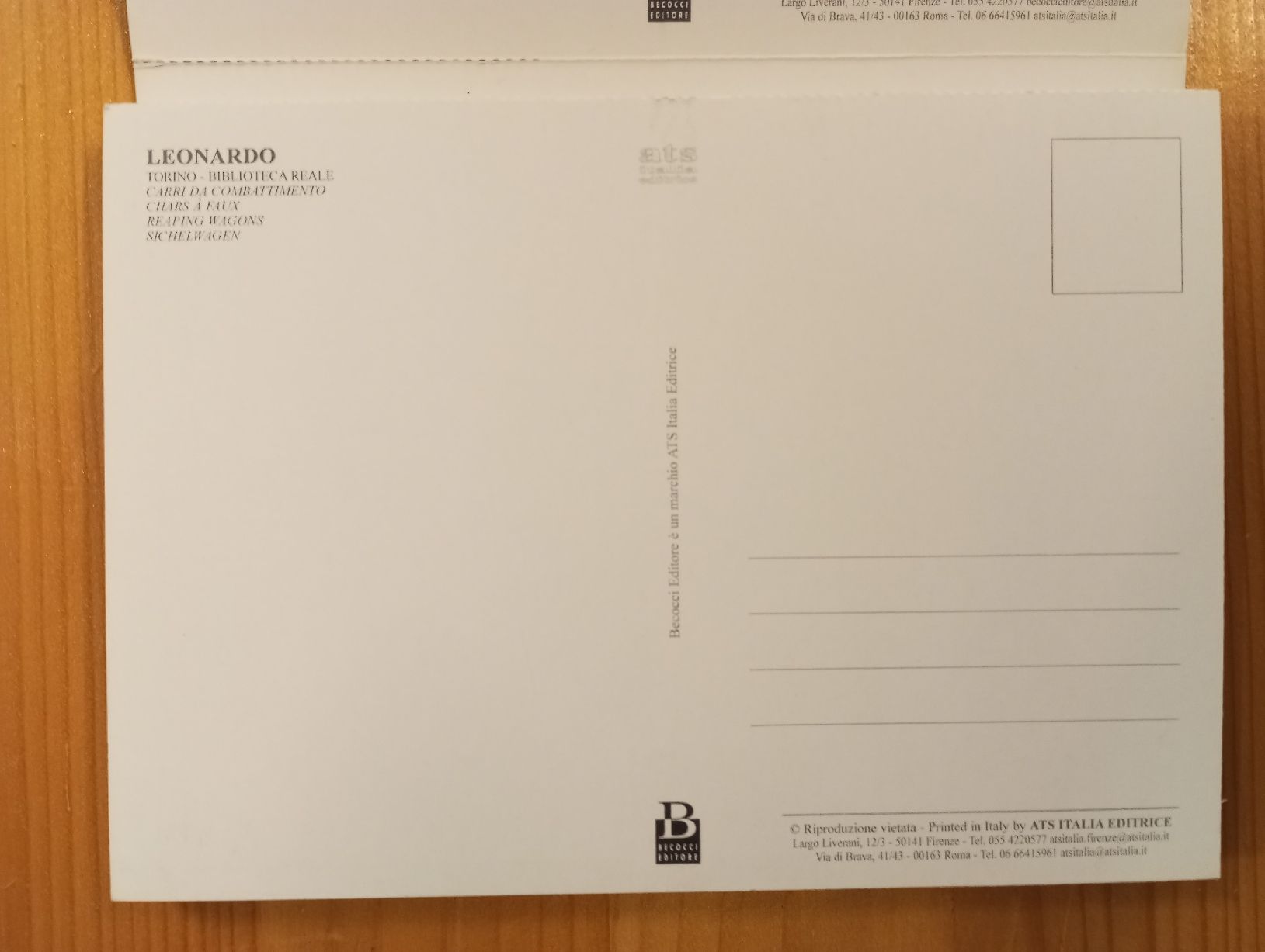 Cartoline postali: Cartes postales "Macchine" de Léonardo  – Usato da Fribourg venduto da BOOK_IN 3