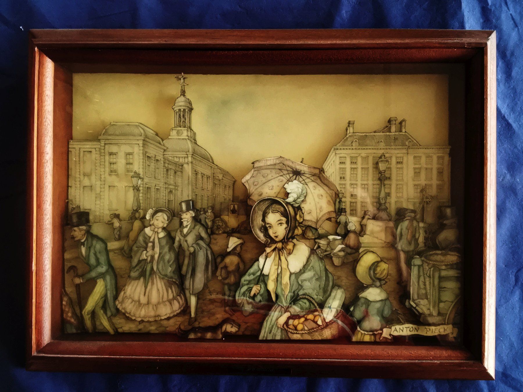 Tutte le decorazioni: 3D-Bild "Amelia" - Marktszene von Anton Franciscus Pieck – Usato da Dübendorf venduto da aschiduebendorf 2