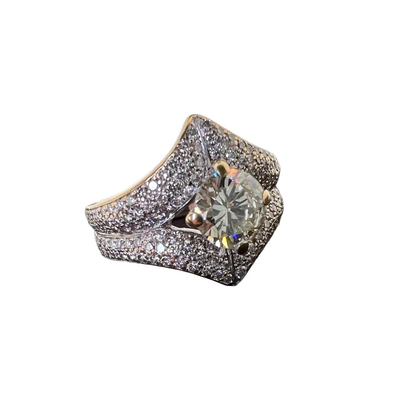 Ringe: Design full paved ca.180 diamonds & central ca. 1kt diamond – Gebraucht aus Morges von 24time 3