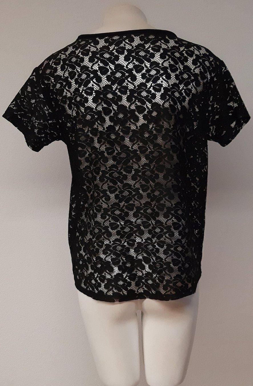 H&M Top: H&M Damen Spitzen Bluse Schwarz Gr. 38 – Nuovo (secondo la descrizione) da Seuzach venduto da VT-Collections2 1