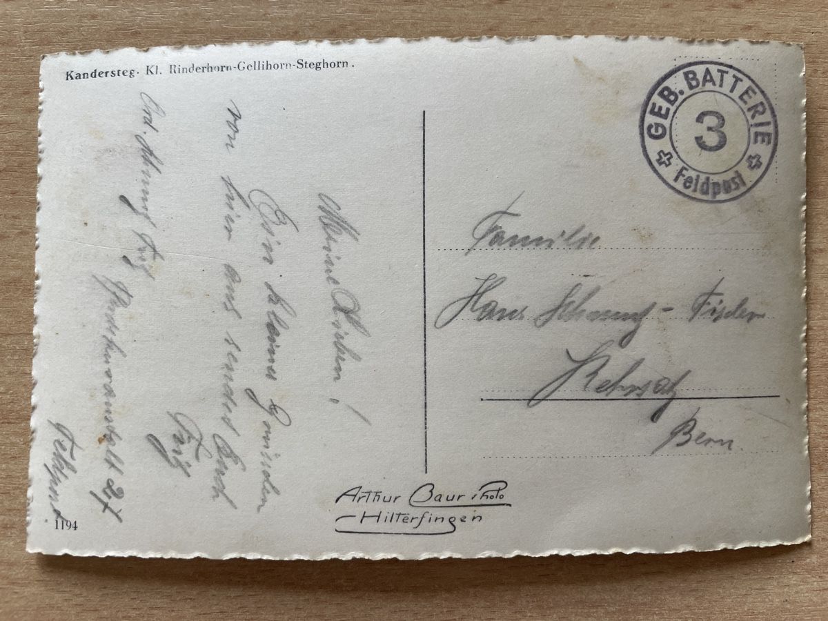 Cartoline postali: Alte Ansichtskarte Kandersteg, Winter, GEB.BATTERIE 3, Feldp – Usato da Neuhausen am Rheinfall venduto da Arielle55 1